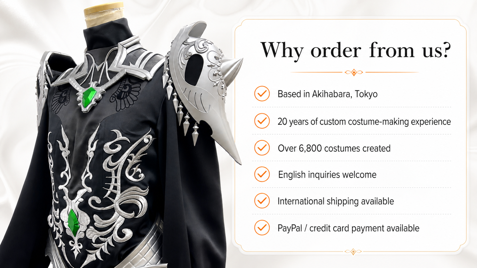 Why order from us — handmade quality from a Tokyo atelier